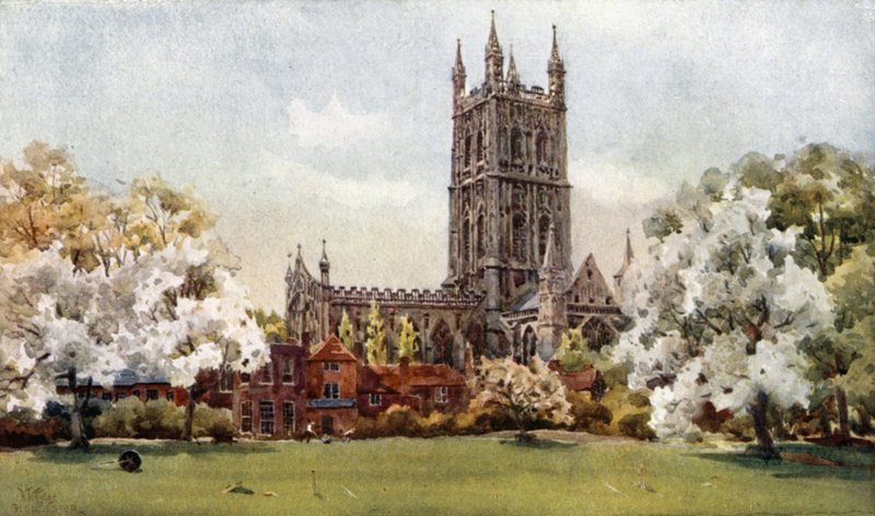 Gloucester från Paddock (färg litho) av William Wiehe Collins