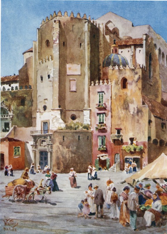 Neapel. S. Domenico Maggiore (färg litho) av William Wiehe Collins