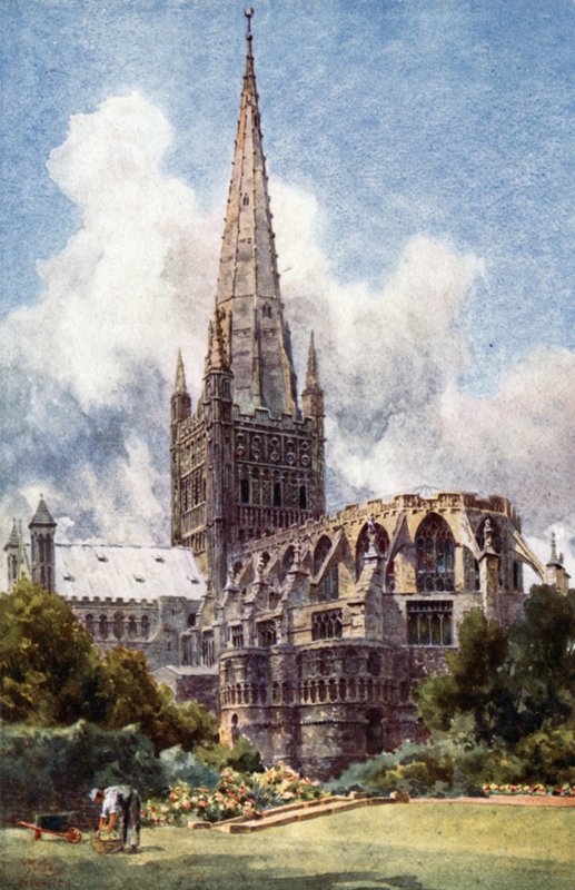 Norwich från nordost (färg litho) av William Wiehe Collins