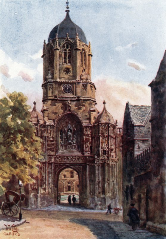 Oxford, Christchurch Gateway (litho i färg) av William Wiehe Collins