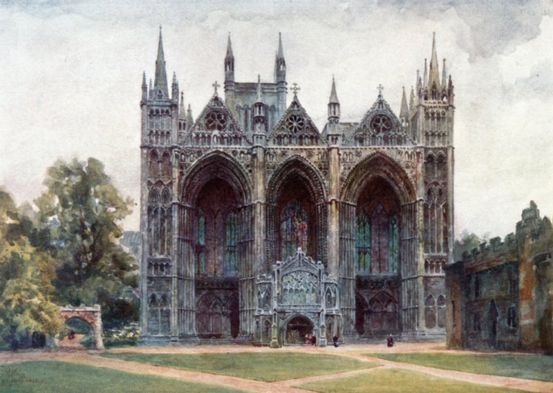 Peterborough, västfronten (färg litho) av William Wiehe Collins