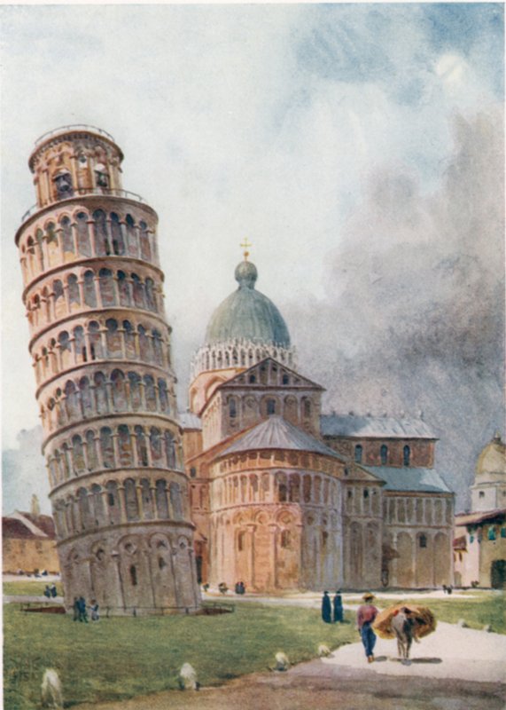 Pisa. Campanile och Duomo (färg litho) av William Wiehe Collins