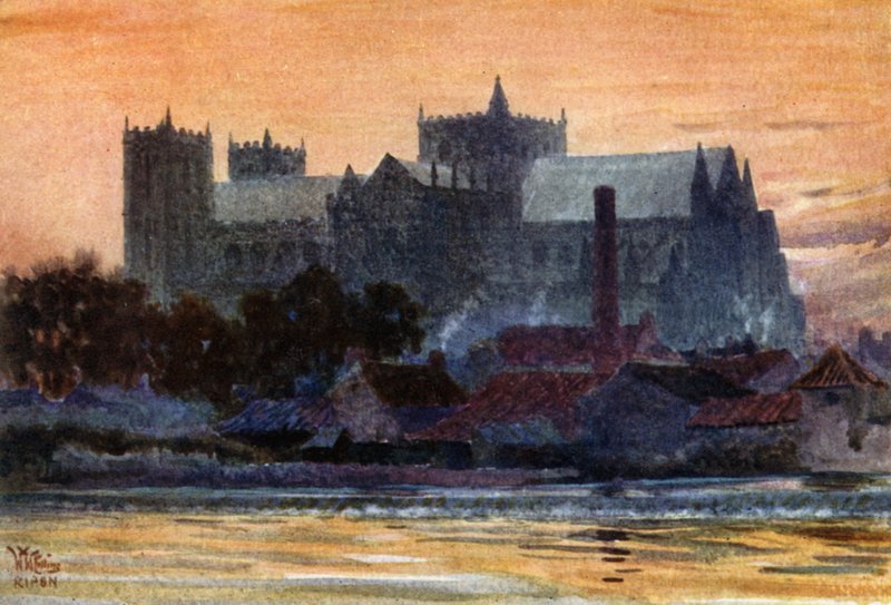 Ripon, katedralen (färg litho) av William Wiehe Collins