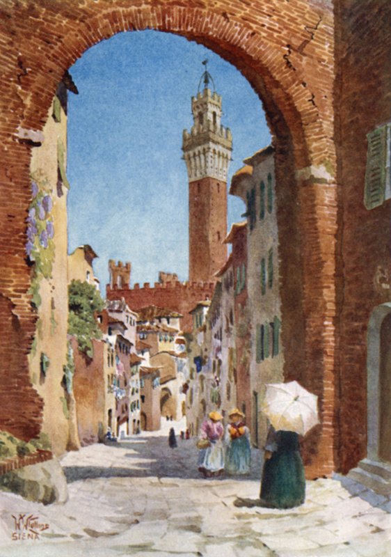 Siena. Interiör av katedralen (färg litho) av William Wiehe Collins
