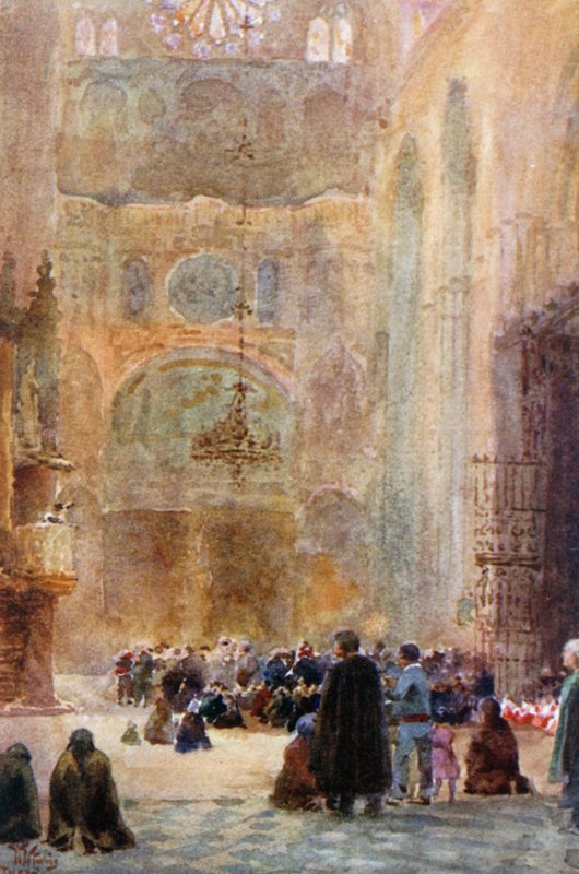 Toledo, South Transept (färg litho) av William Wiehe Collins