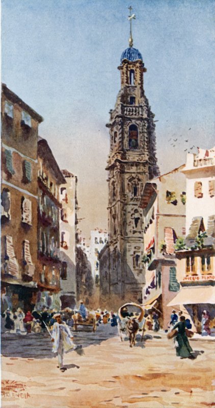 Valencia, San Pablo (färg litho) av William Wiehe Collins