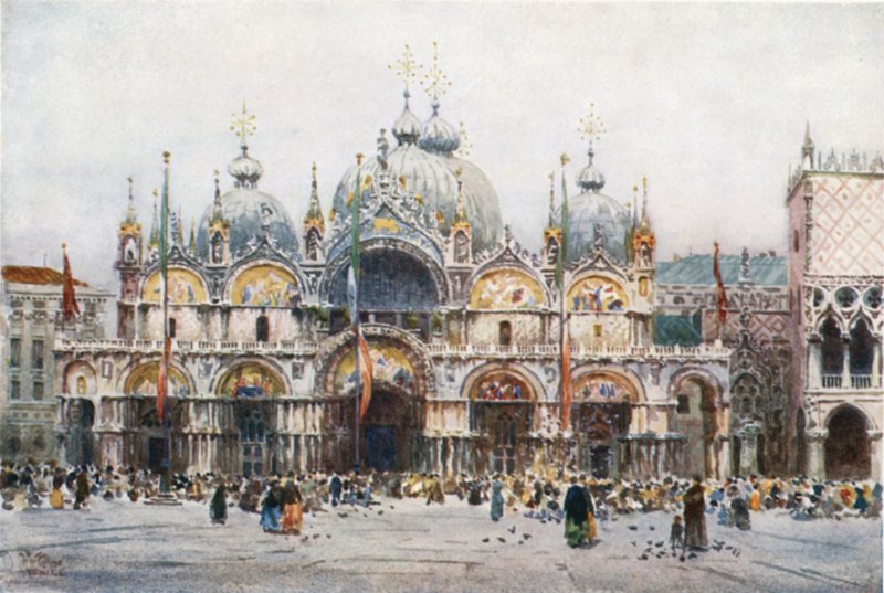 Venedig. Markus (färg litho) av William Wiehe Collins