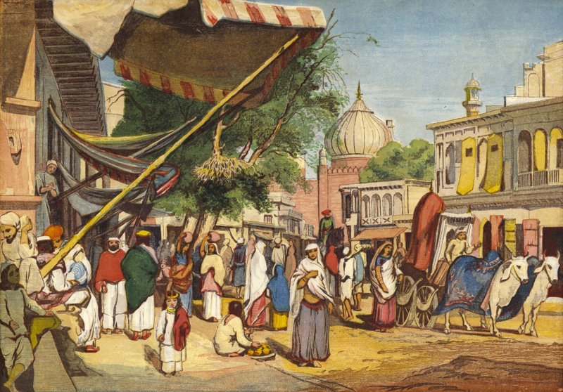Gata på baksidan av Jama Masjid, Delhi, Indien av William after Carpenter