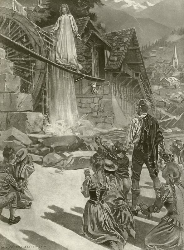 La Sonnambula, akt III scen II (gravyr) av William de Leftwich Dodge
