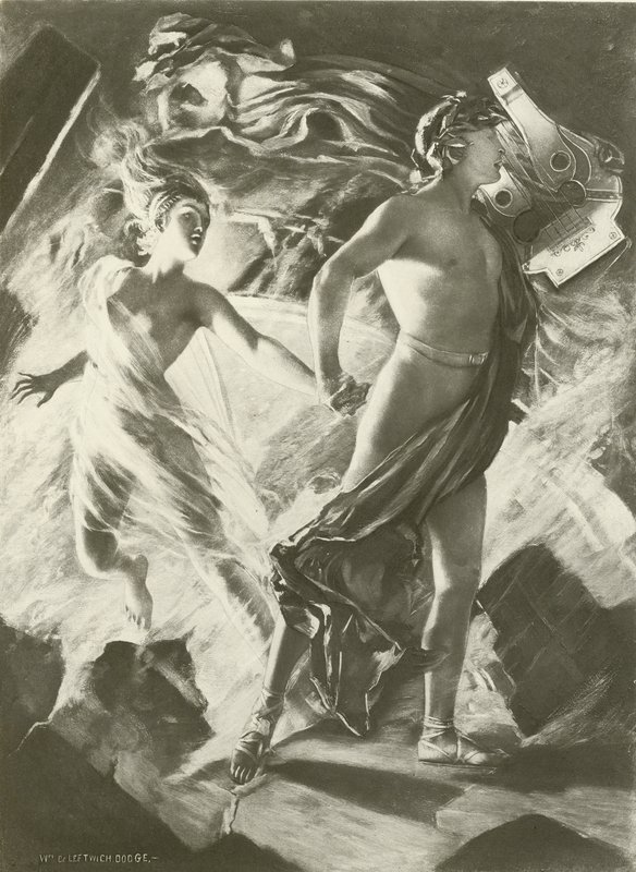 Orfeus och Eurydike, akt IV scen i (gravyr) av William de Leftwich Dodge