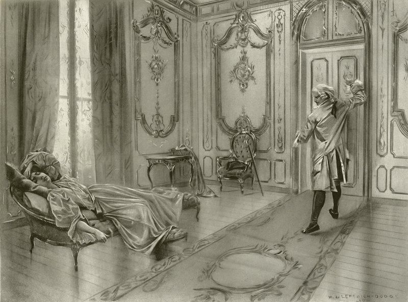 Figaros bröllop, akt I scen ix (gravyr) av William de Leftwich Dodge