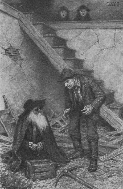 "Pard, det finns tusentals dollar här," sa Injun Joe (litho) av Worth Brehm