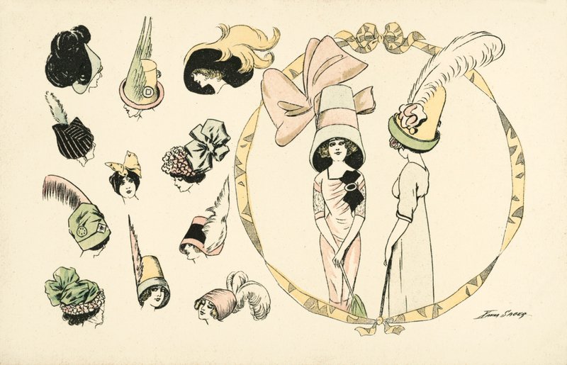 Hattmode för kvinnor (litho i färg) av Xavier Sager
