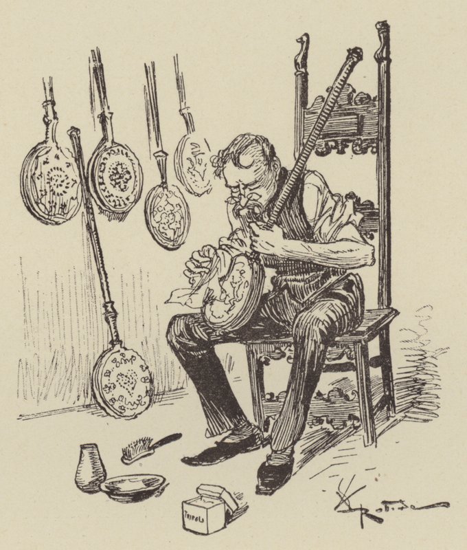 Sängpannor av after Albert Robida