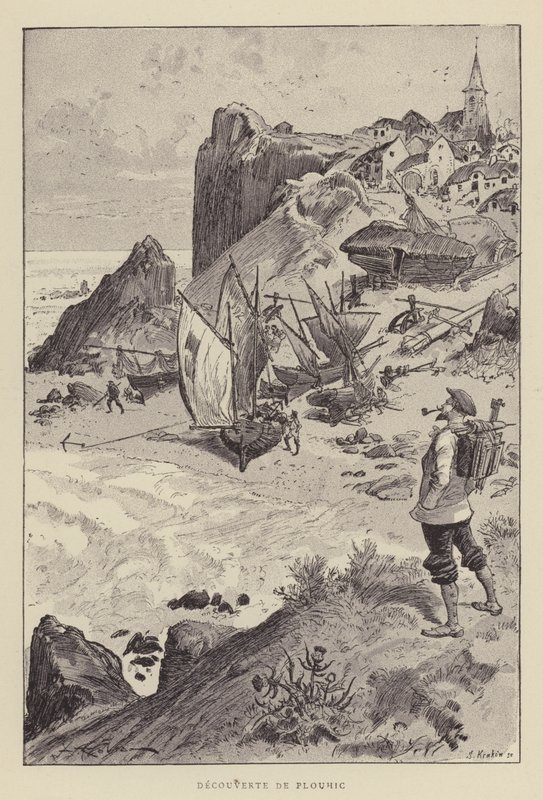 Upptäckten av Plouhic av after Albert Robida