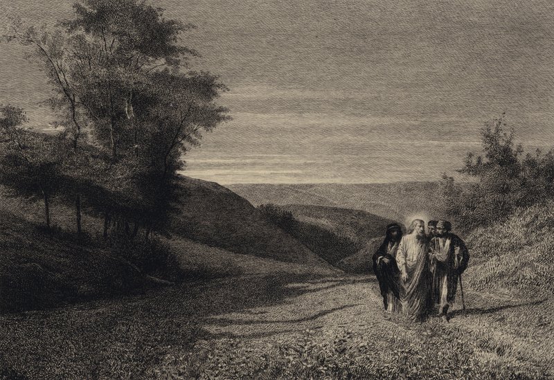 Jesus och hans lärjungar på vägen till Caesarea av after Albert Robida