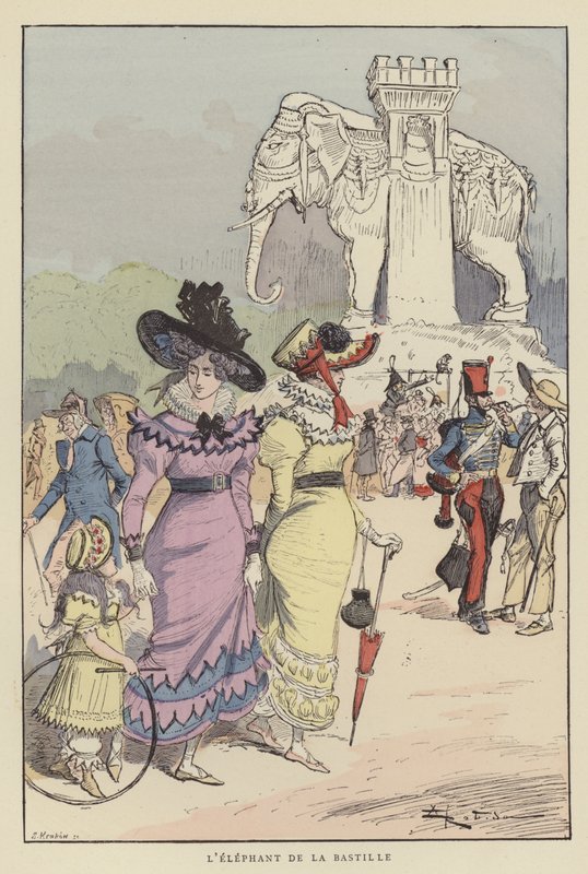 Bastiljens elefant av after Albert Robida