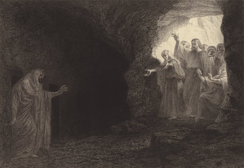 Lasarus, kom fram! av after Albert Robida