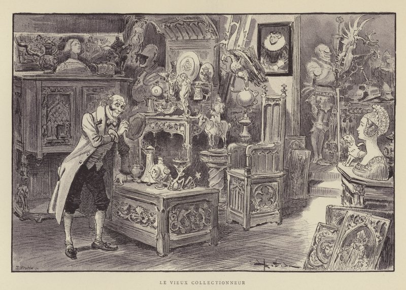 Den gamle samlaren av after Albert Robida