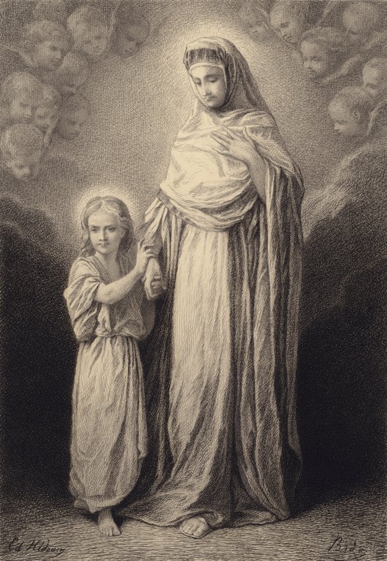 Jesusbarnet och hans moder av after Albert Robida