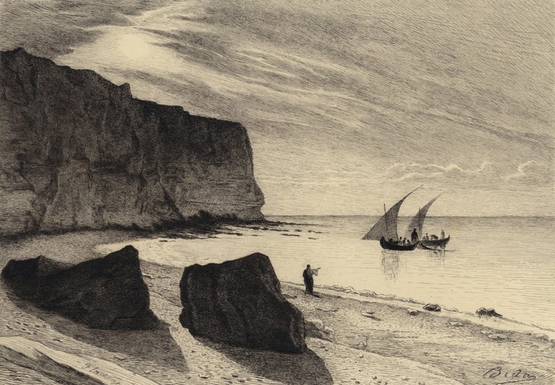 Det mirakulösa draget av fiskar av after Albert Robida