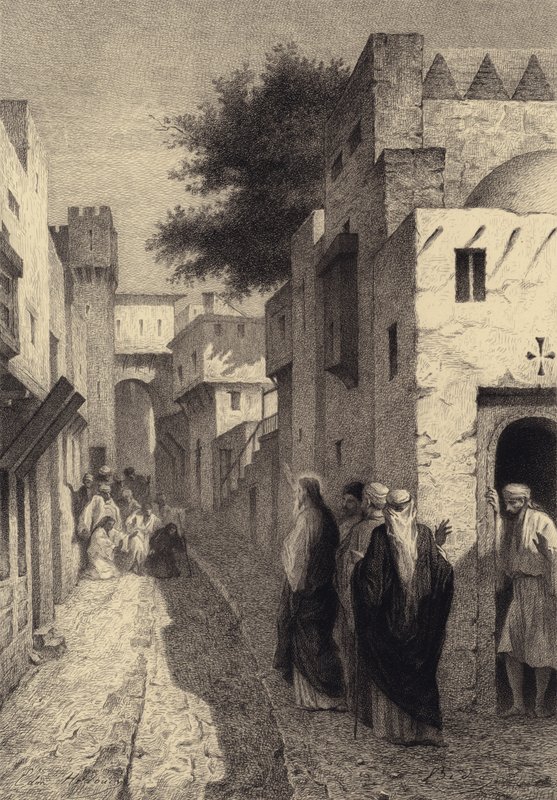 De tio spetälska av after Albert Robida