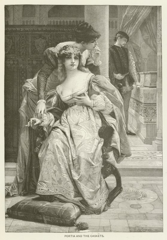 Portia och kistorna av after Alexandre Cabanel