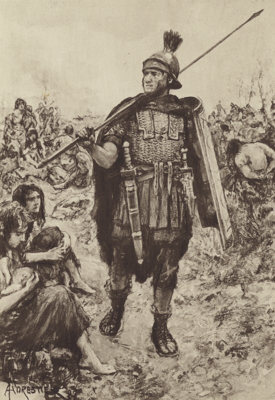 En legionär som vaktar fångar på fältet av after Amedee Forestier
