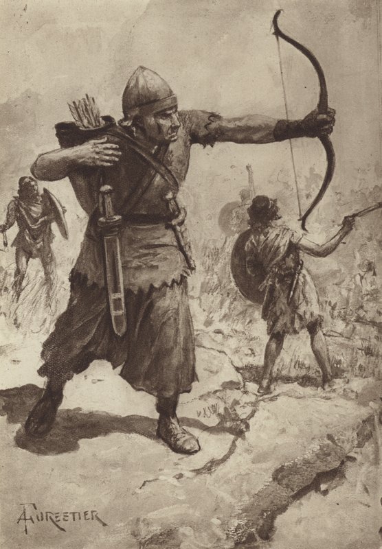 Asiatiska bågskyttar och anhängare av after Amedee Forestier