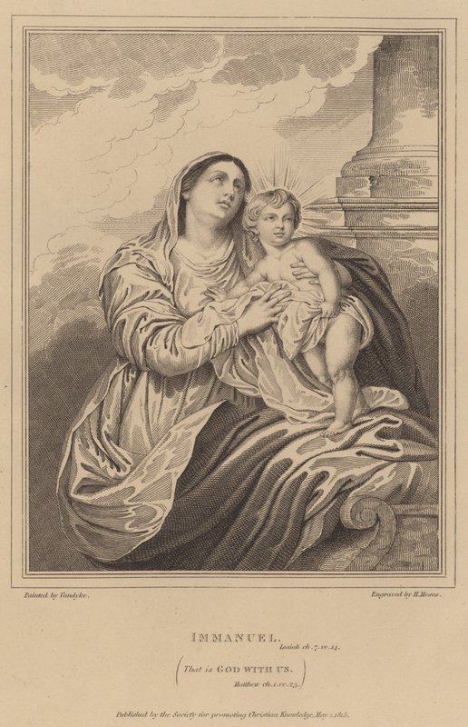 Immanuel, Jesaja, det är Gud med oss, Matteus av after Anthony van Dyck