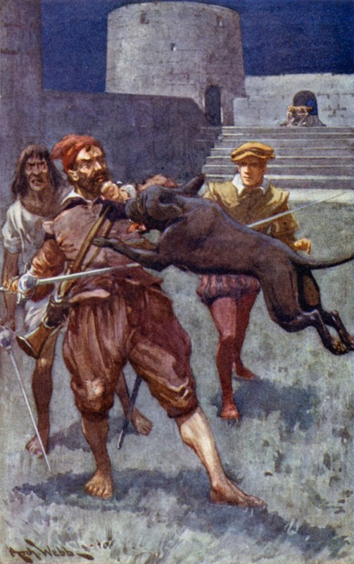 Sjömannen kastade upp sin vänstra hand för att avvärja attacken av after Archibald Bertram Webb