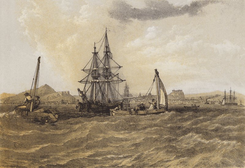 Edinburgh från Frith of Forth (chromolitho) av after C. Stanfield
