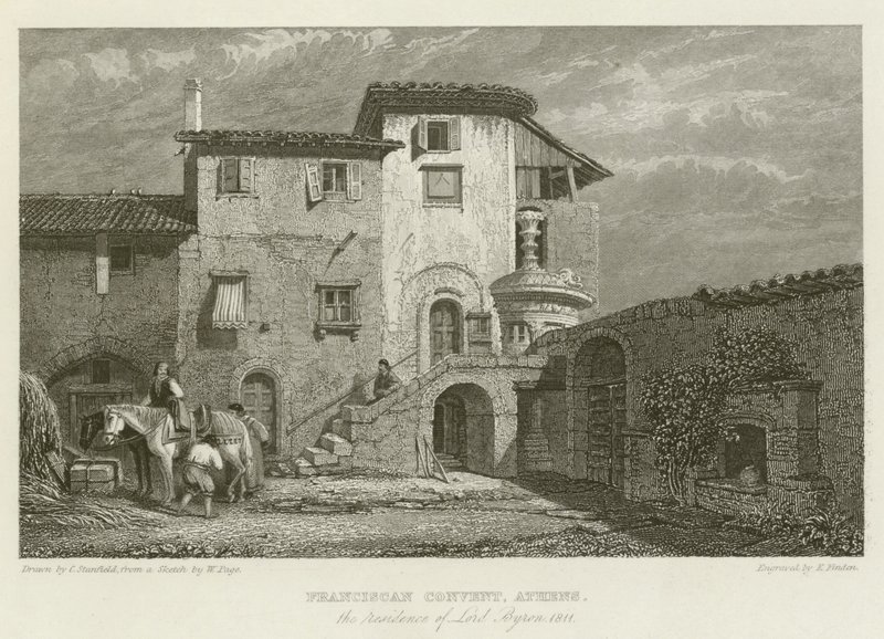 Franciskanerklostret, Aten, Lord Byrons residens, 1811 av after C. Stanfield