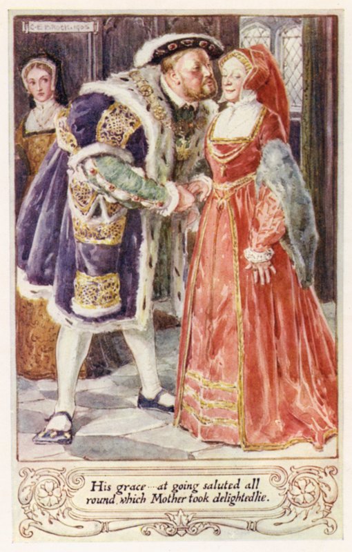 Hans nåd, när han gick, saluterade runt omkring, vilket mor tog med glädje av after Charles Edmund Brock