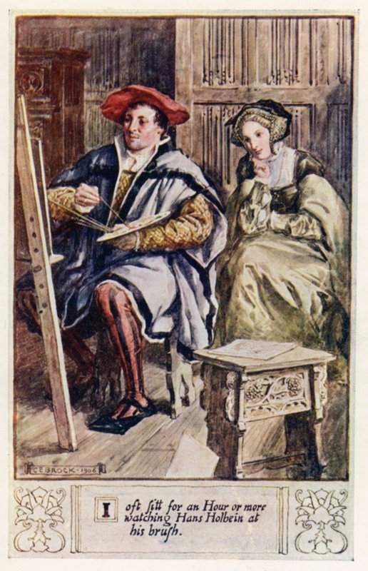 Jag sitter ofta i en timme eller mer och tittar på Hans Holbein vid sin borste av after Charles Edmund Brock