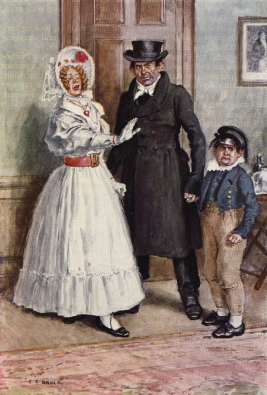 Illustration för Nicholas Nickleby av after Charles Edmund Brock