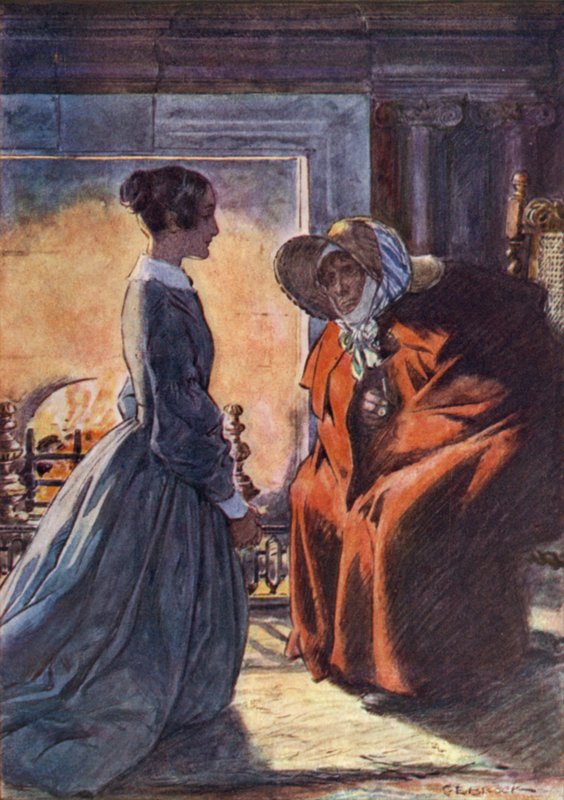 Jane Eyre och zigenaren av after Charles Edmund Brock