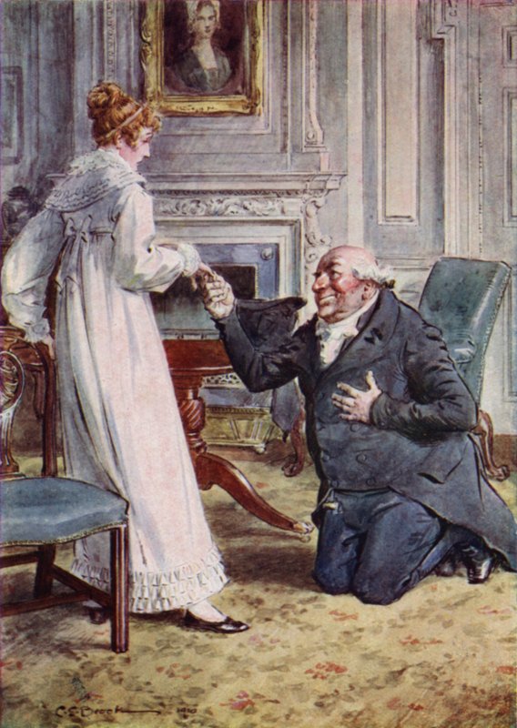 Säg ja, Becky, fortsatte Sir Pitt? av after Charles Edmund Brock