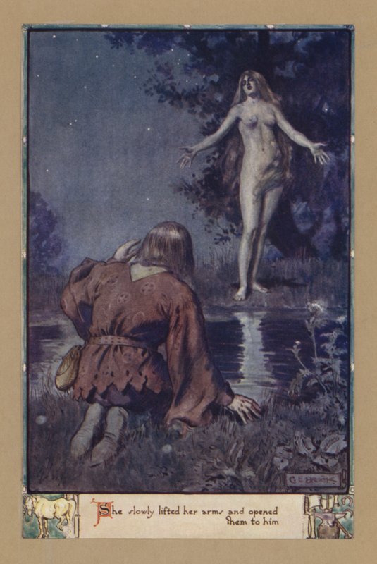 Hon lyfte sakta sina armar och öppnade dem för honom av after Charles Edmund Brock