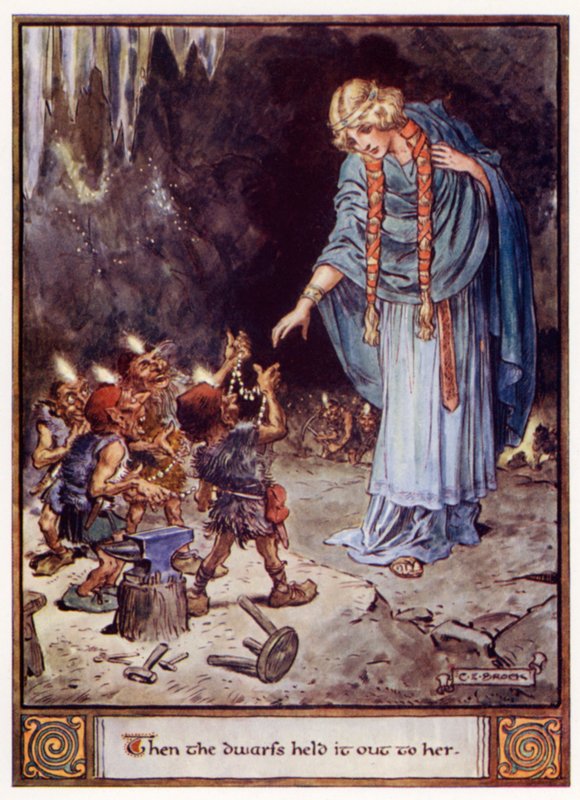 Sedan höll dvärgarna fram den mot henne av after Charles Edmund Brock