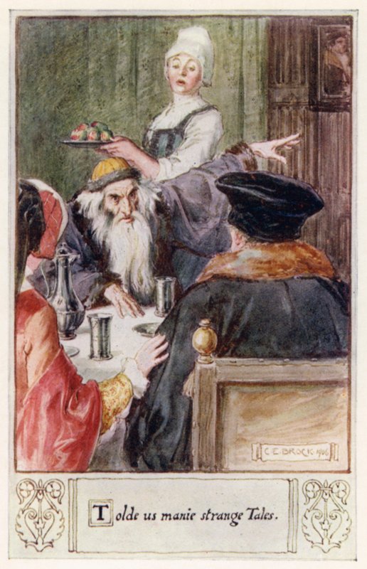 Berättade för oss många konstiga sagor av after Charles Edmund Brock