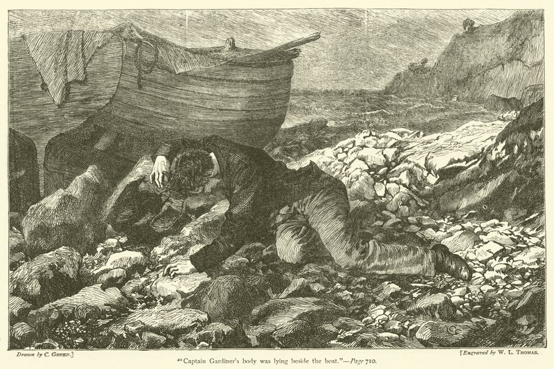 Kapten Gardiners kropp låg bredvid båten av after Charles Green