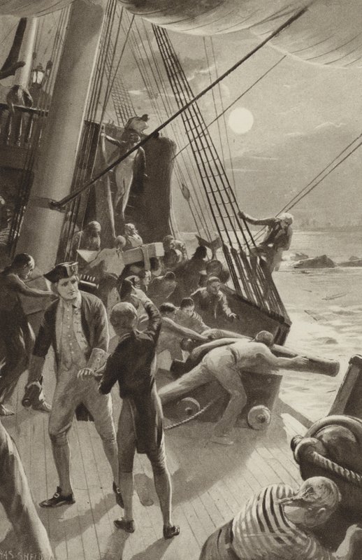 Kapten James Cooks skeppar i problem utanför Cape Tribulation av after Charles Mills Sheldon