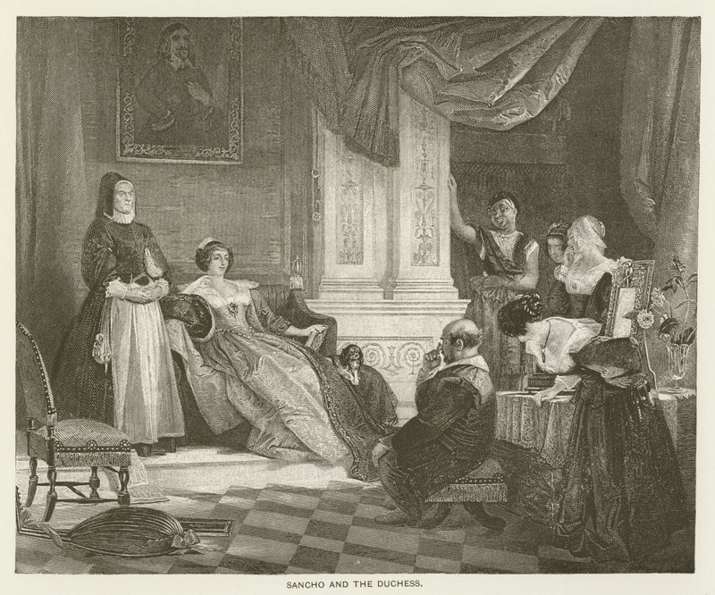 Sancho och hertiginnan av after Charles Robert Leslie