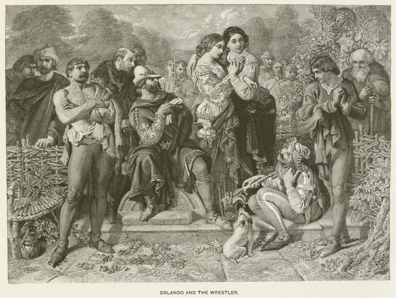 Orlando och brottaren av after Daniel Maclise