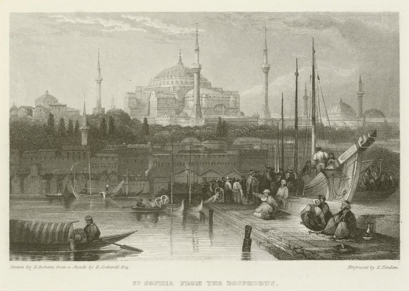 St Sophia från Bosporen av after David Roberts