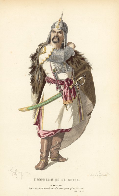 Kinas föräldralösa, Djengis-Khan av after Edmond A.F. Geffroy