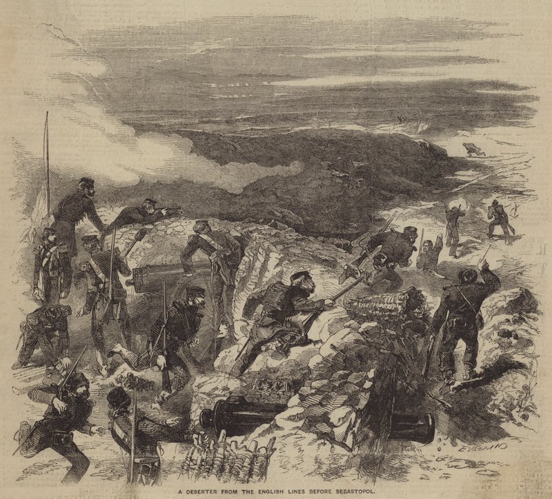 En desertör från de engelska linjerna före Sebastopol av after Edmond Morin