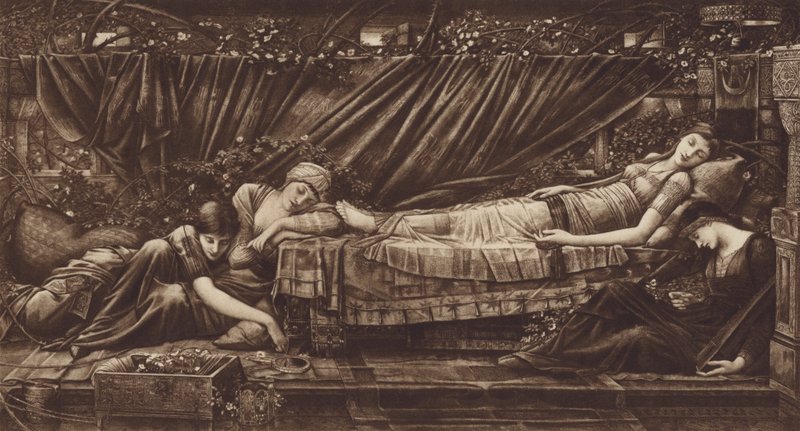 The Sleeping Beauty  av after Edward Coley Burne Jones