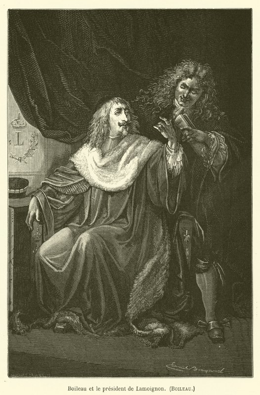 Boileau och Lamoignons president, Boileau av after Emile Antoine Bayard